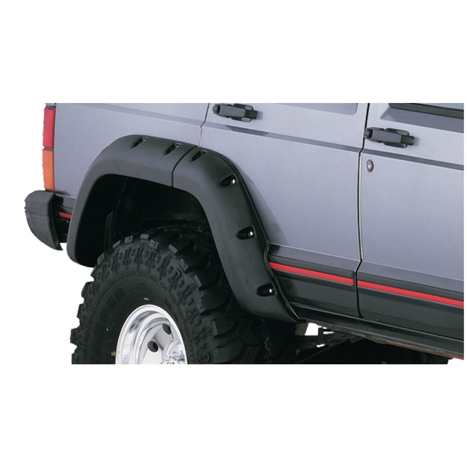 Bushwacker 10036-07 Black Jeep Cutout Style Textured Finish Rear Fender Flares for 1984-2001 Jeep Cherokee 4-Door