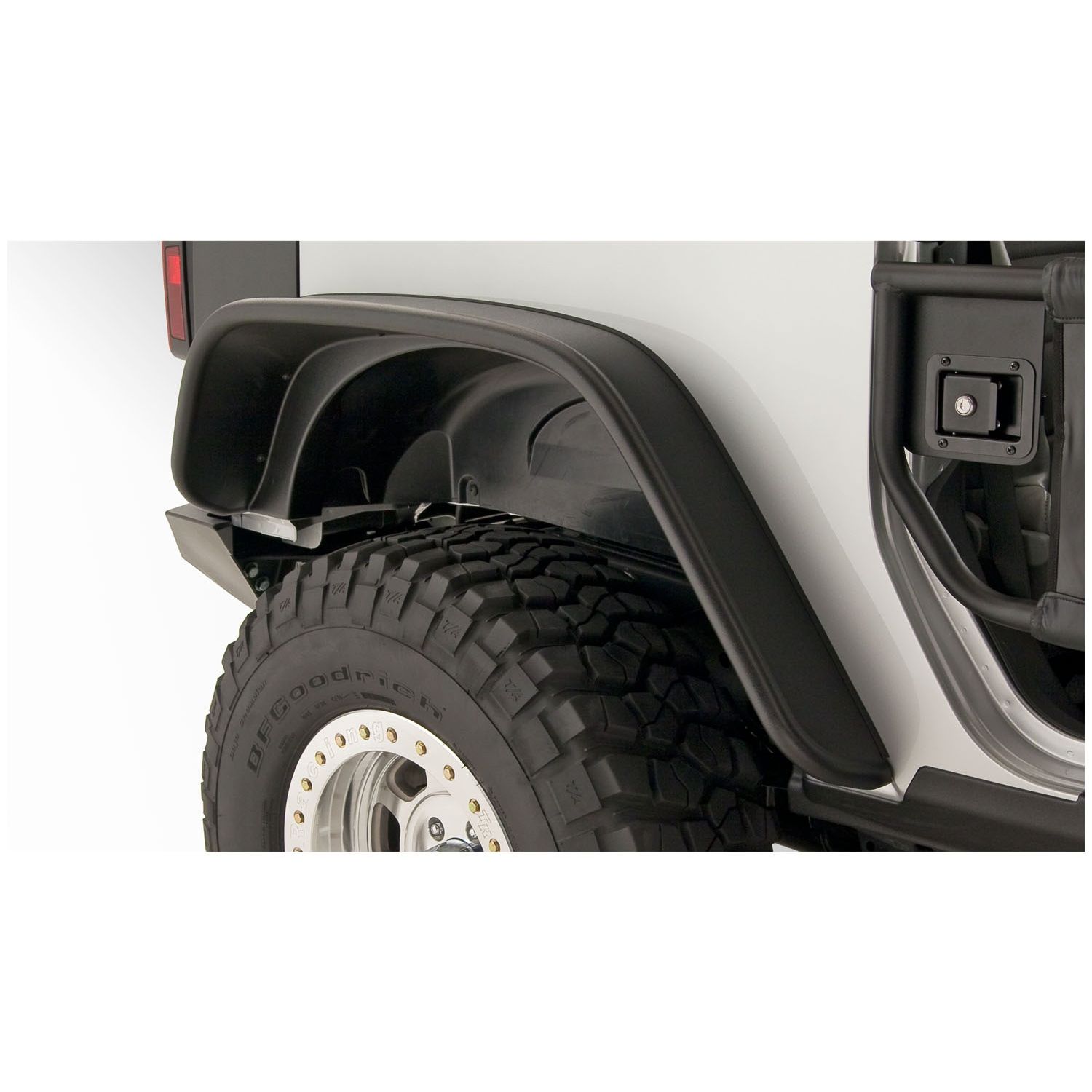 Bushwacker 10052-07 Black Jeep Flat Style Textured Finish Rear Fender Flares for 2007-2018 Jeep Wrangler JK 2-Door