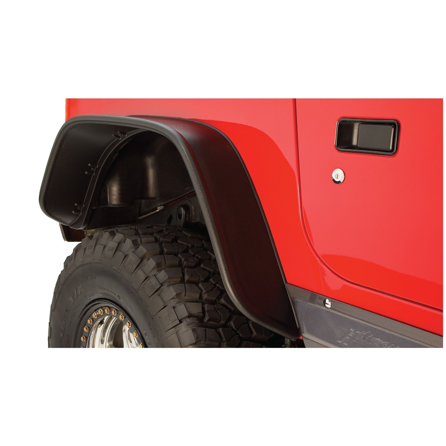 Bushwacker 10056-07 Black Jeep Flat Style Textured Finish Rear Fender Flares for 1997-2006 Jeep Wrangler TJ