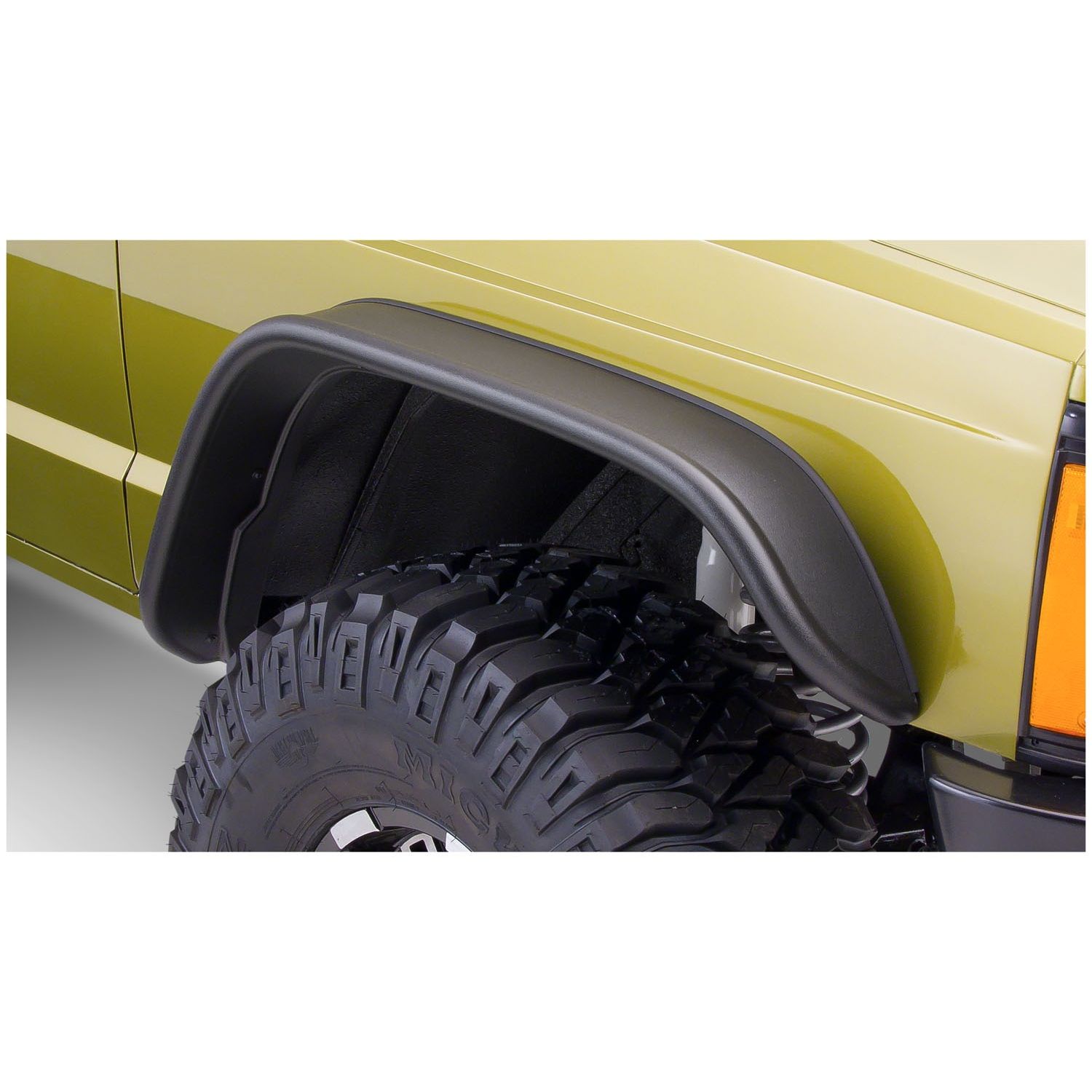 Bushwacker 10063-07 Black Jeep Flat Style Textured Finish Front Fender Flares for 1984-2001 Jeep Cherokee