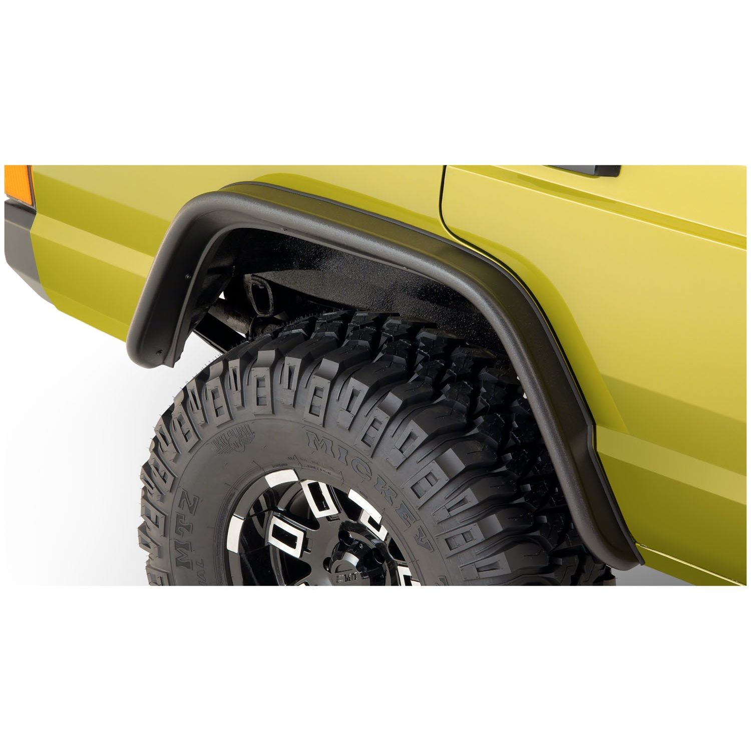 Bushwacker 10064-07 Black Jeep Flat Style Textured Finish Rear Fender Flares for 1984-2001 Jeep Cherokee