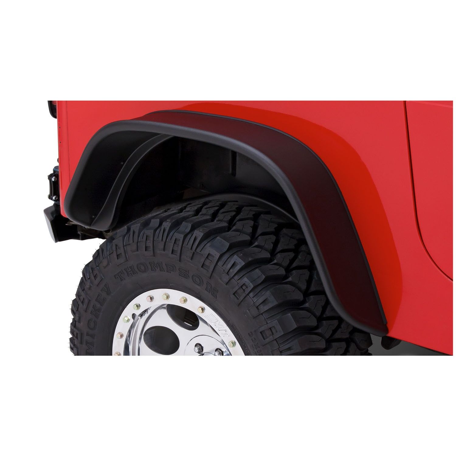 Bushwacker 10068-07 Black Jeep Flat Style Textured Finish Rear Fender Flares for 1987-1995 Jeep Wrangler YJ (Excludes Renegade)