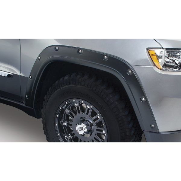 Bushwacker 10927-02 Black Pocket/Rivet Style Smooth Finish 4-Piece Fender Flare Set for 2011-2016 Jeep Grand Cherokee (Excludes SRT8)