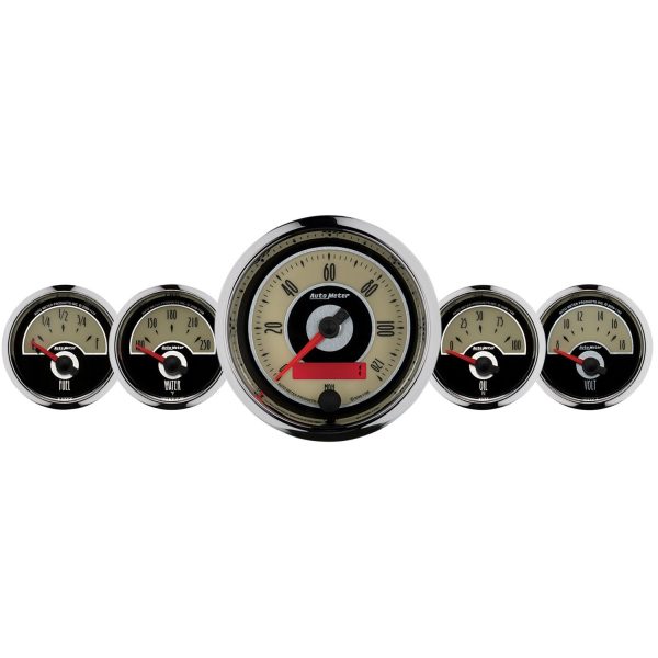 5 PC. GAUGE KIT, 3-3/8 in. & 2-1/16 in. , ELEC. SPEEDOMETER, CRUISER