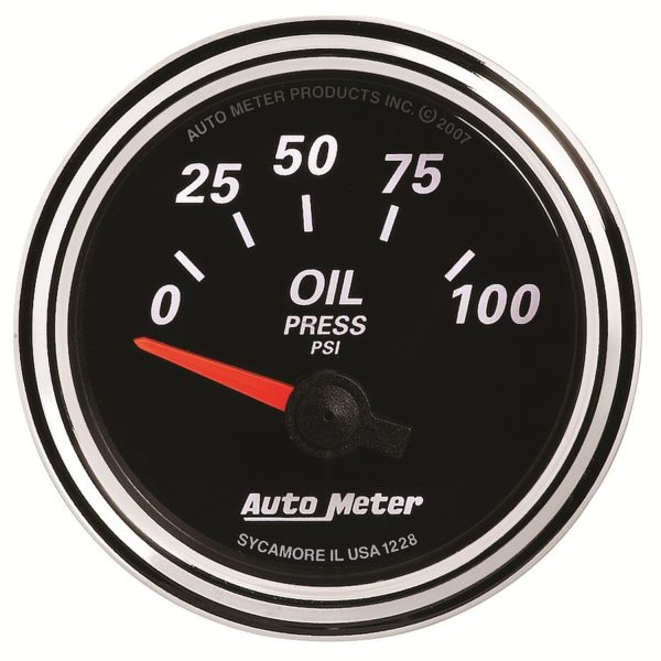 2-1/16 in. OIL PRESSURE, 0-100 PSI, DESIGNER BLACK II