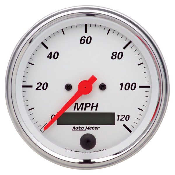 3-3/8 in. SPEEDOMETER, 0-120 MPH, ARCTIC WHITE