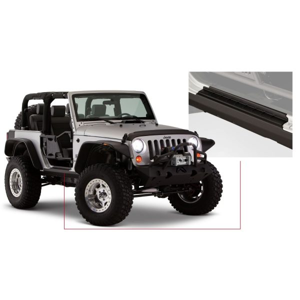 Bushwacker 14011 Black Trail Armor Rocker Panel and Sill Plate Covers for 2007-2018 Jeep Wrangler JK 2-Door, Pair