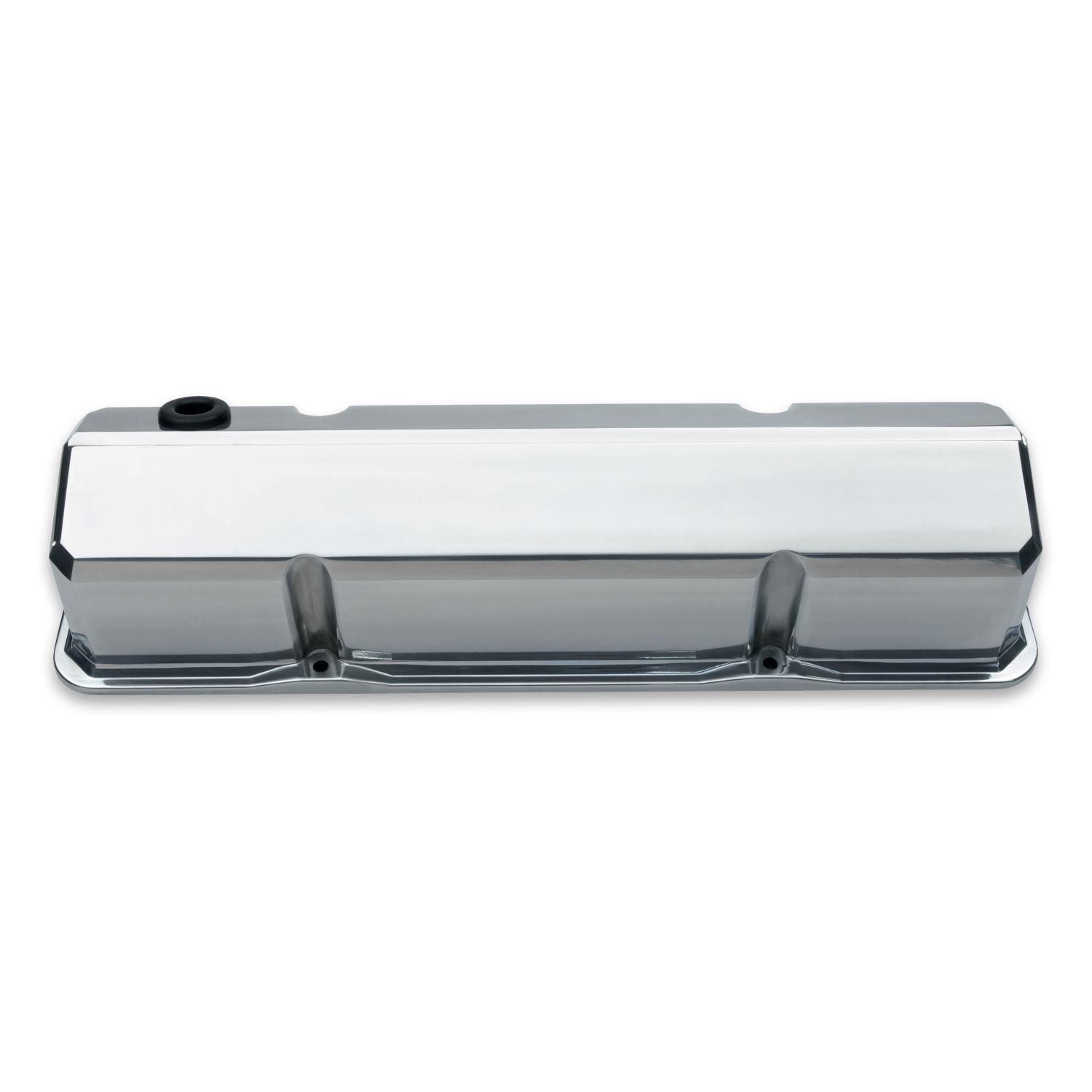 Valve Covers; Slant-Edge Tall; Die Cast; Polished Without Logos; SB Chevy