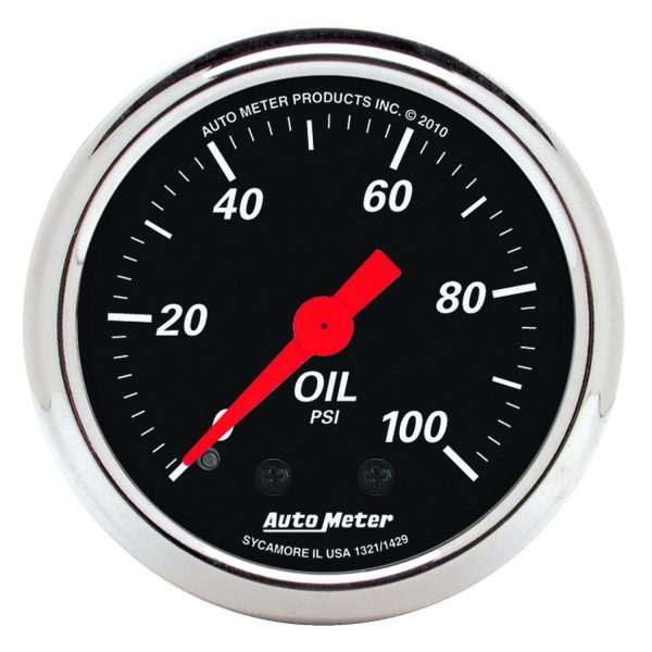 2-1/16 in. OIL PRESSURE, 0-100 PSI, DESIGNER BLACK