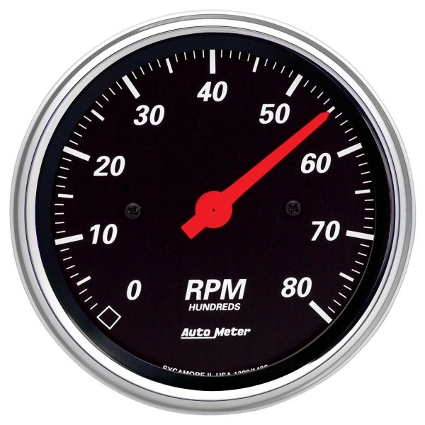 3-3/8 in. IN-DASH TACHOMETER, 0-8,000 RPM, DESIGNER BLACK