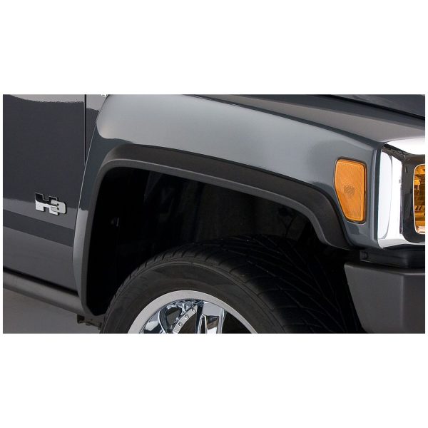 Bushwacker 150900-02 Black OE-Style Smooth Finish 4-Piece Fender Flare Set for 2006-2010 Hummer H3