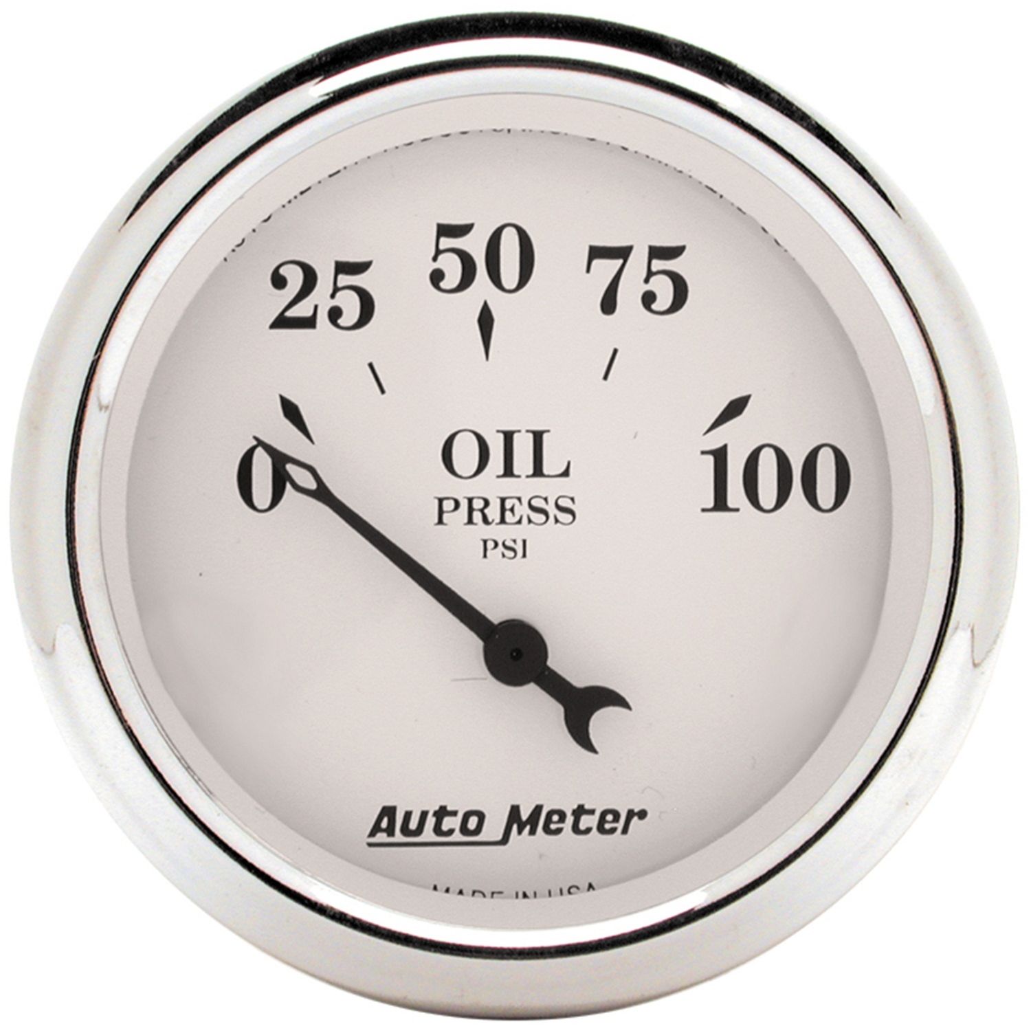 2-1/16 in. OIL PRESSURE, 0-100 PSI, OLD-TYME WHITE