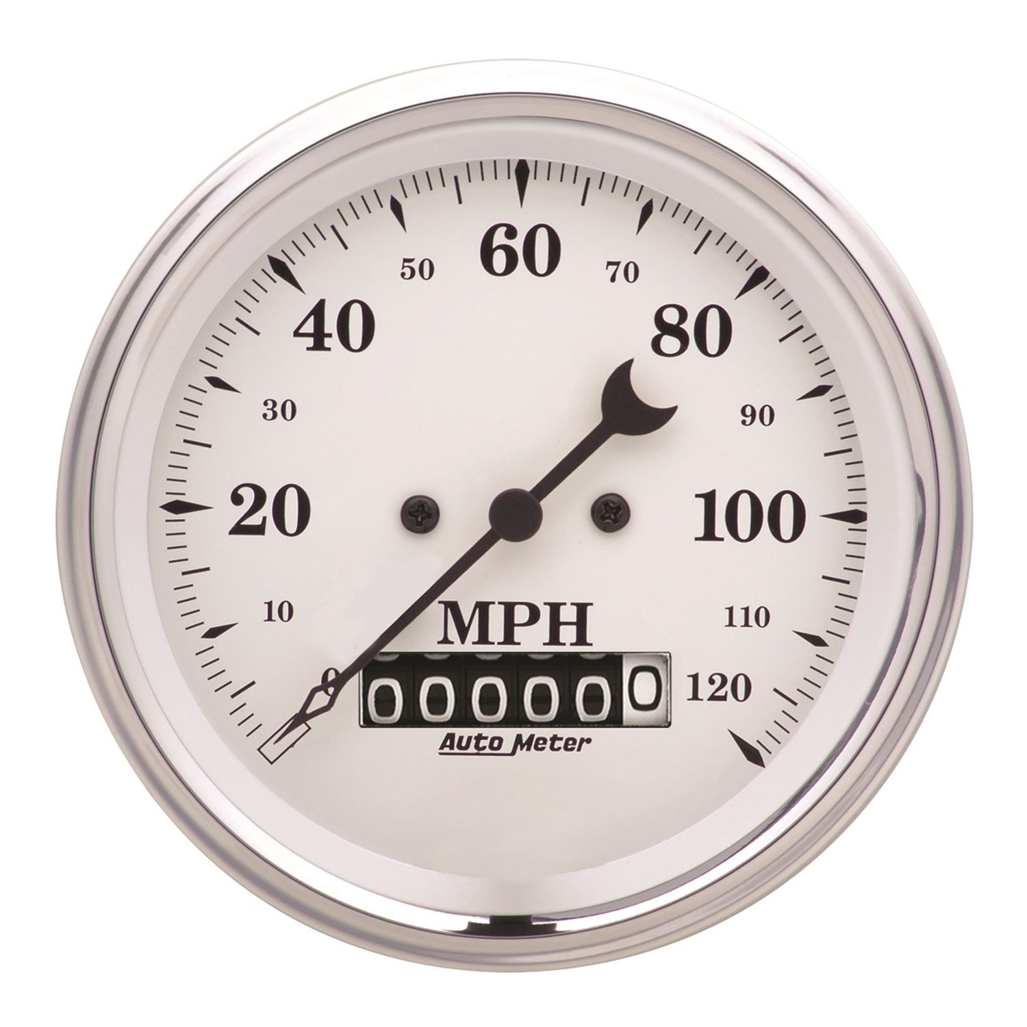 3-3/8 in. SPEEDOMETER, 0-120 MPH, OLD-TYME WHITE