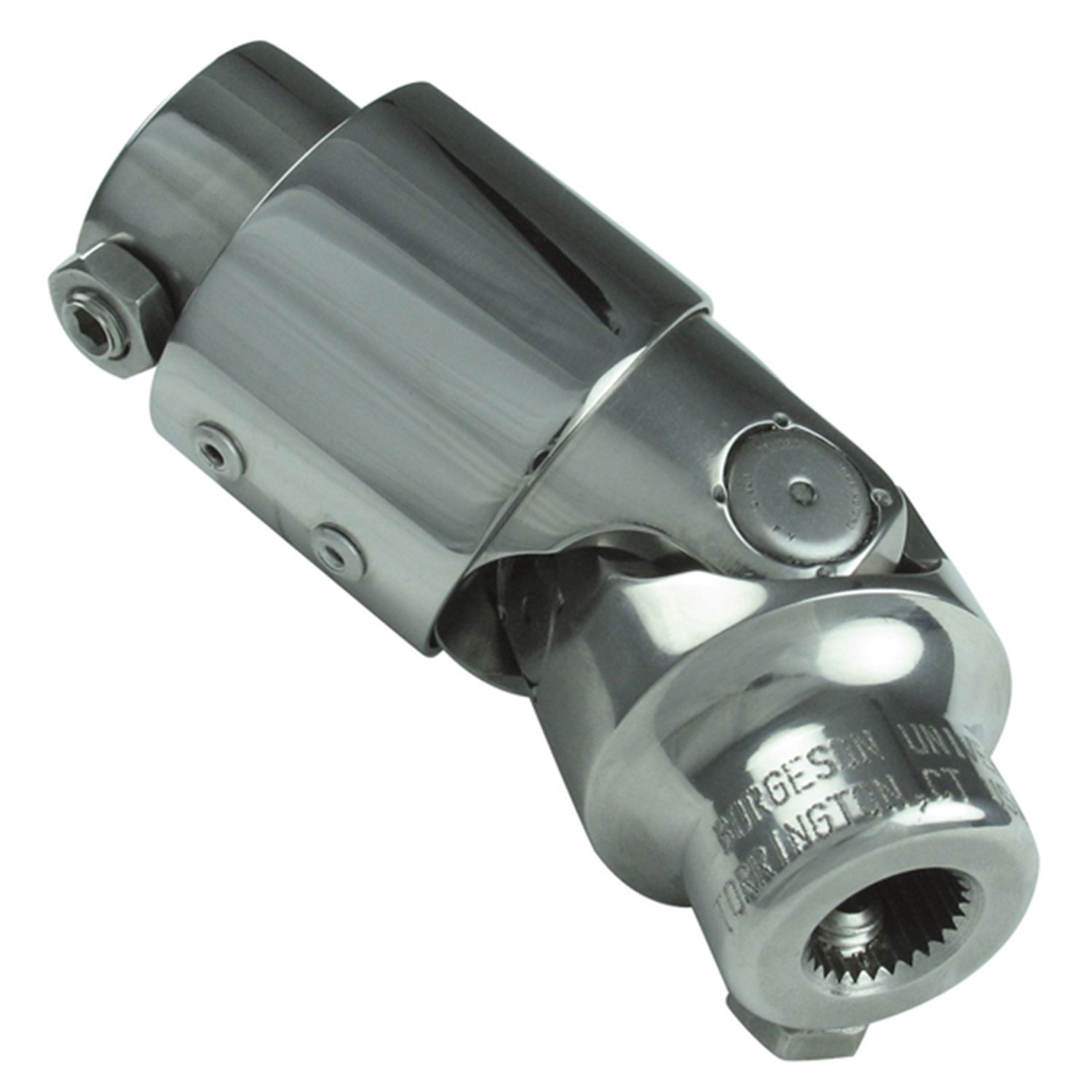 Borgeson - Vibration Reducer - P/N: 164931 - Polished stainless steel single universal joint and vibration reducer combination. Fits 3/4 in. Double-D X 3/4 in.-30 Spline.