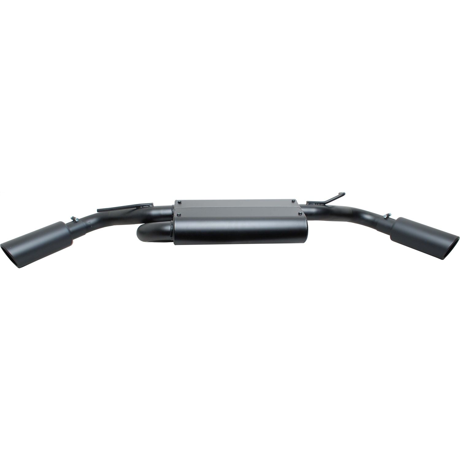 Black Elite Cat-Back Dual Extreme Exhaust System; Aluminized