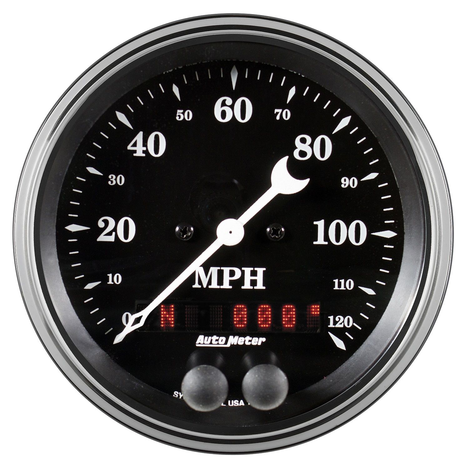 3-3/8 in. GPS SPEEDOMETER, 0-120 MPH, OLD TYME BLACK