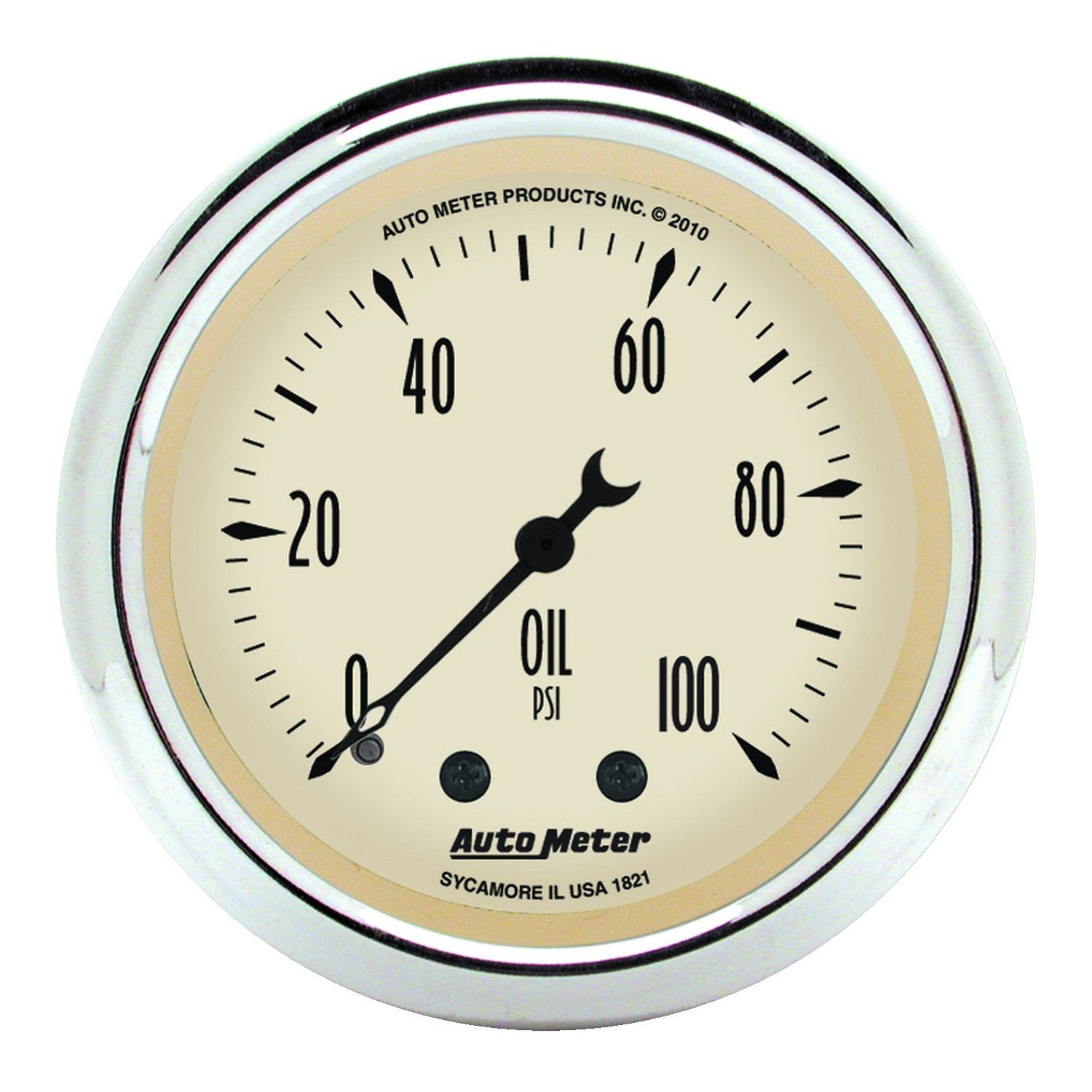 2-1/16 in. OIL PRESSURE, 0-100 PSI, ANTIQUE BEIGE