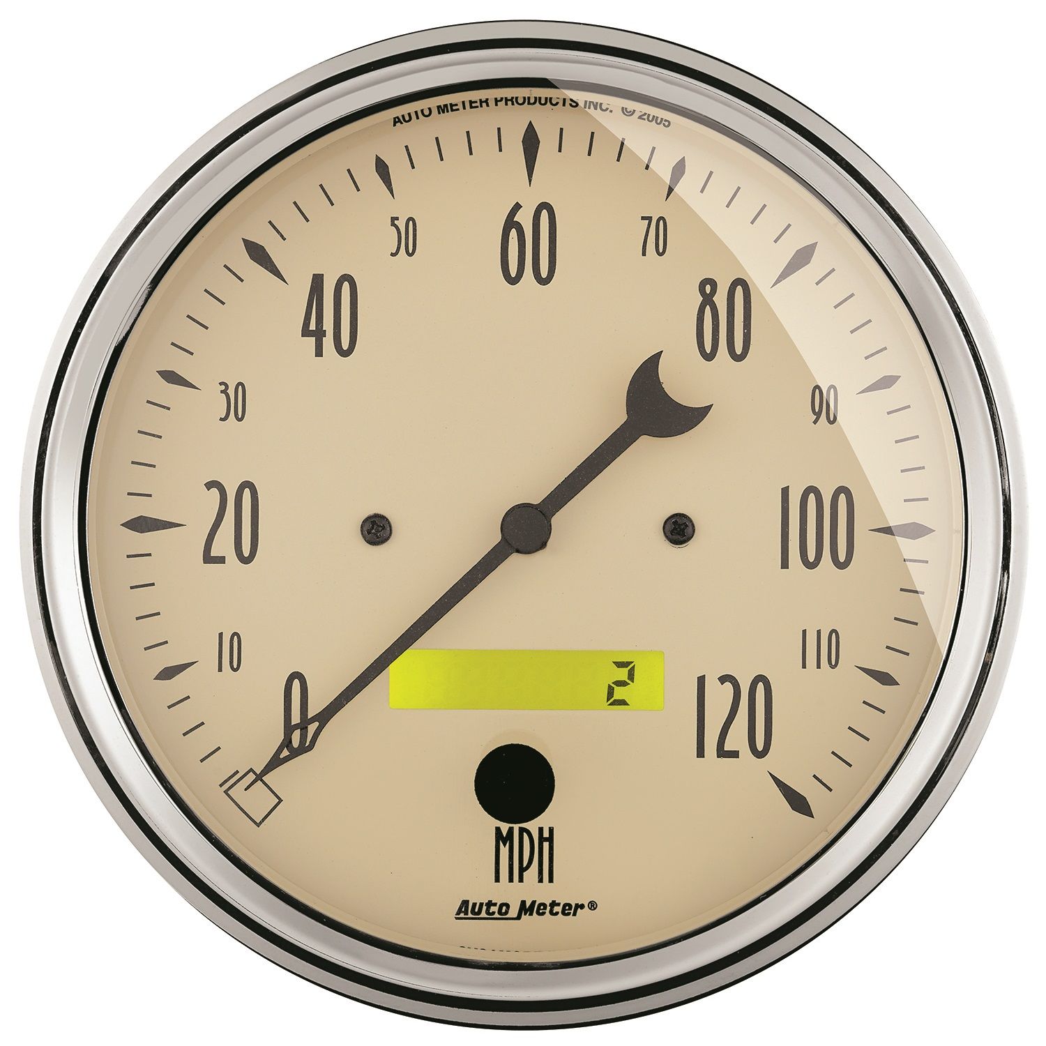 5 in. SPEEDOMETER, 0-120 MPH, ANTIQUE BEIGE