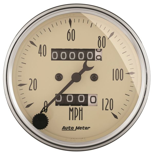 3-1/8 in. SPEEDOMETER, 0-120 MPH, ANTIQUE BEIGE