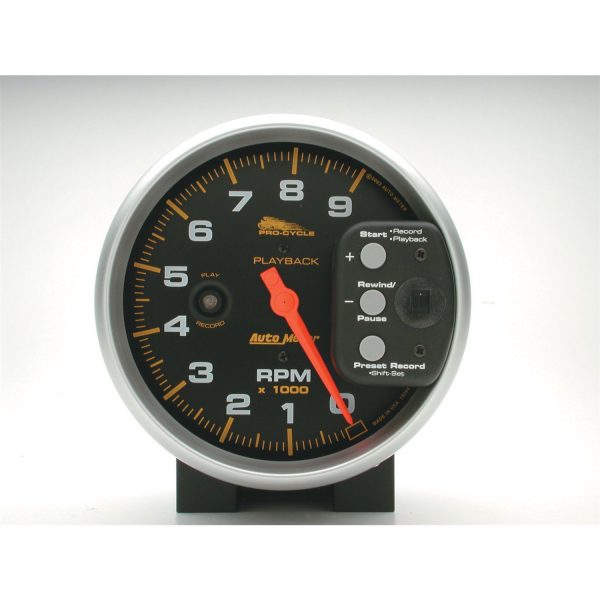 5 in. TACHOMETER, 0-9,000 RPM, BLACK, PRO-CYCLE