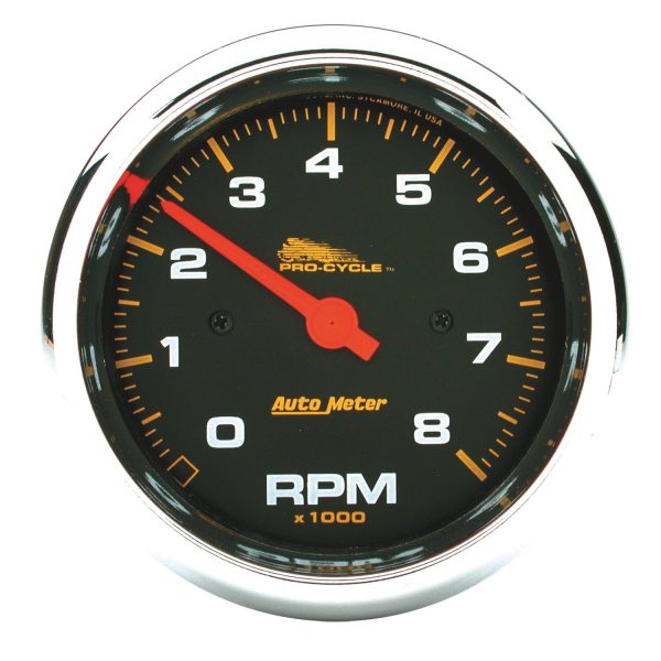 3-3/4 in. TACHOMETER, 0-8,000 RPM, BLACK, PRO-CYCLE