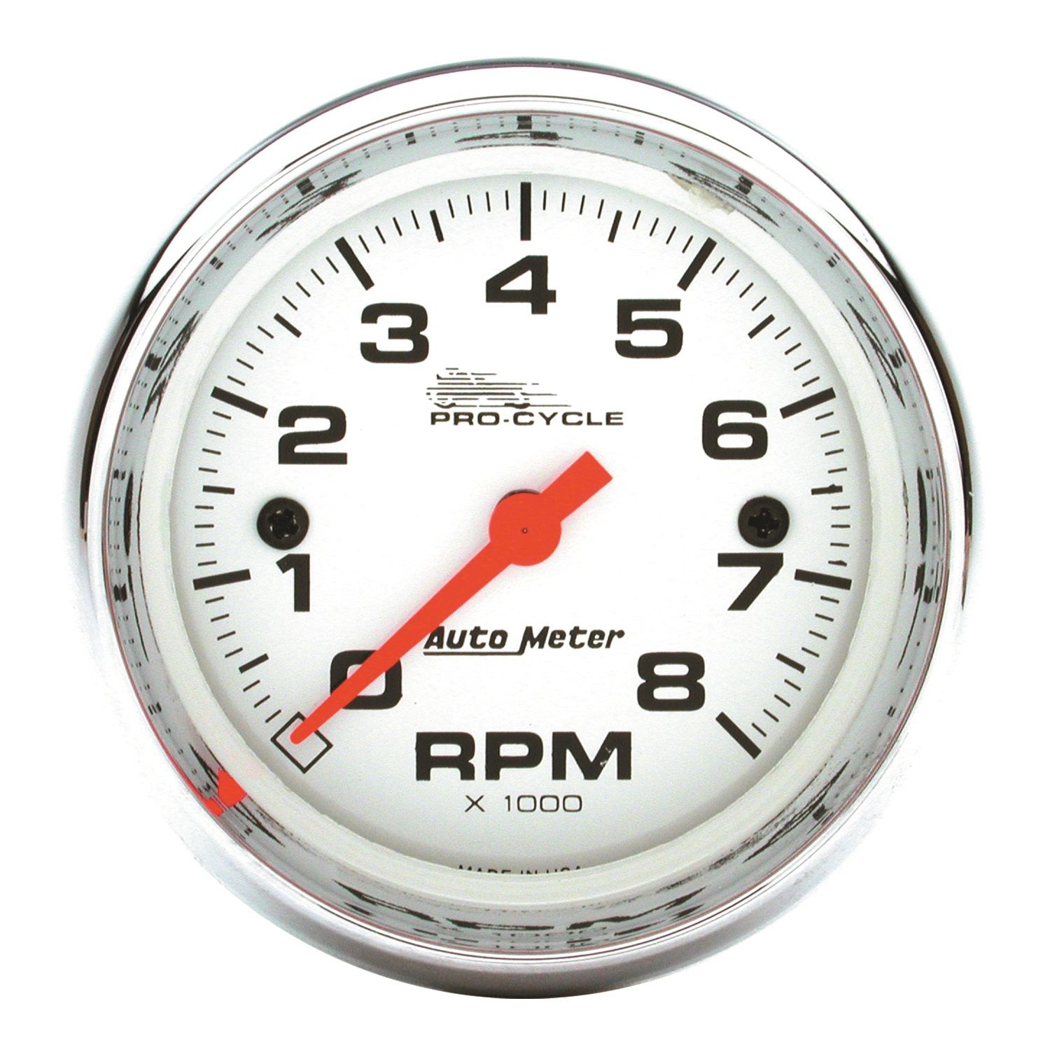 2-5/8 in. TACHOMETER, 0-8,000 RPM, WHITE, PRO-CYCLE