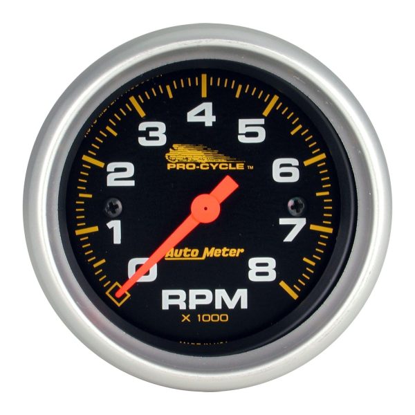 2-5/8 in. TACHOMETER, 0-8,000 RPM, BLACK, PRO-CYCLE