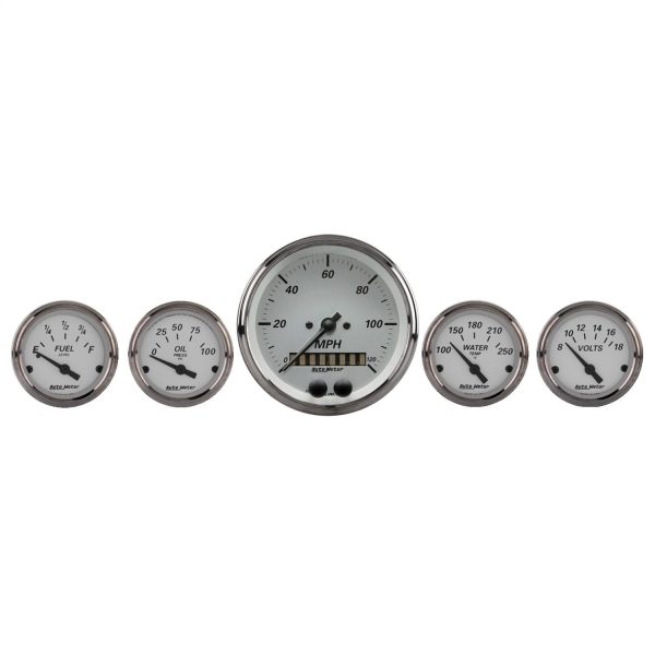 5 PC. GAUGE KIT, 3-3/8 in. & 2-1/16 in. , GPS SPEEDOMETER, AMERICAN PLATINUM