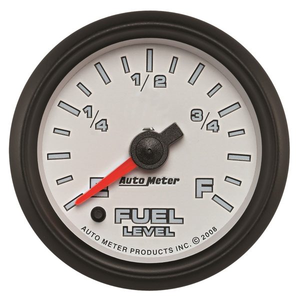 2-1/16 in. FUEL LEVEL, PROGRAMMABLE 0-280 O, WHITE, PRO-CYCLE