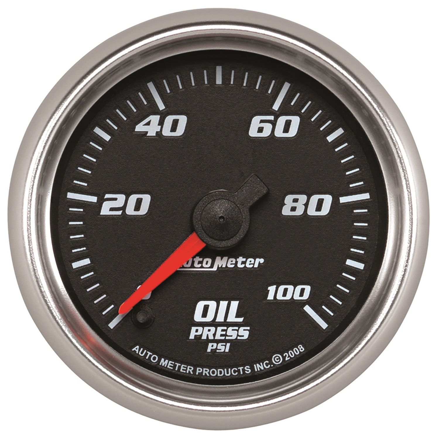 2-1/16 in. OIL PRESSURE, 0-100 PSI, BLACK, PRO-CYCLE