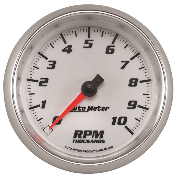 3-3/8 in. TACHOMETER, 0-10,000 RPM, WHITE, PRO-CYCLE