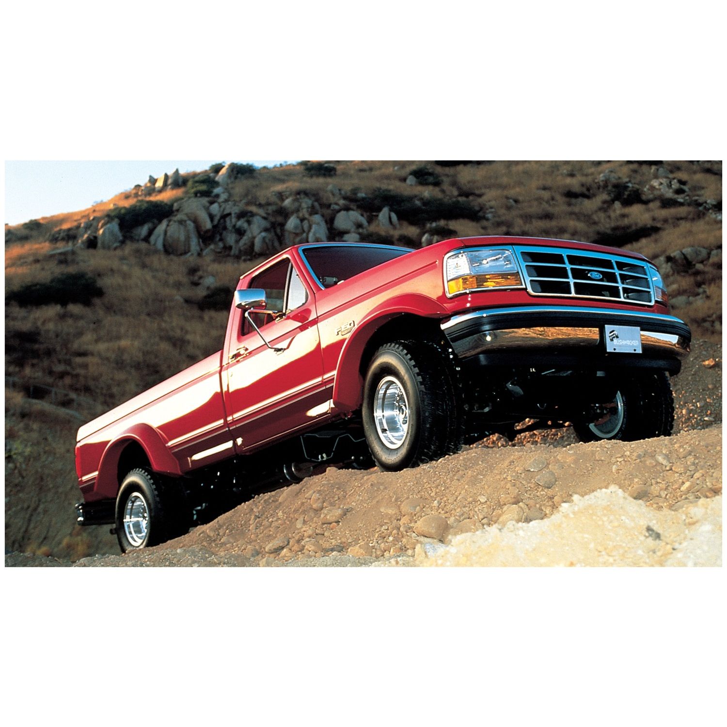 Bushwacker 20020-11 Black Extend-A-Fender Style Smooth Finish Rear Fender Flares for 1992-1996 Ford Bronco, F-150, F-250; 1992-1997 F-350 Super Duty (Excludes Dually)