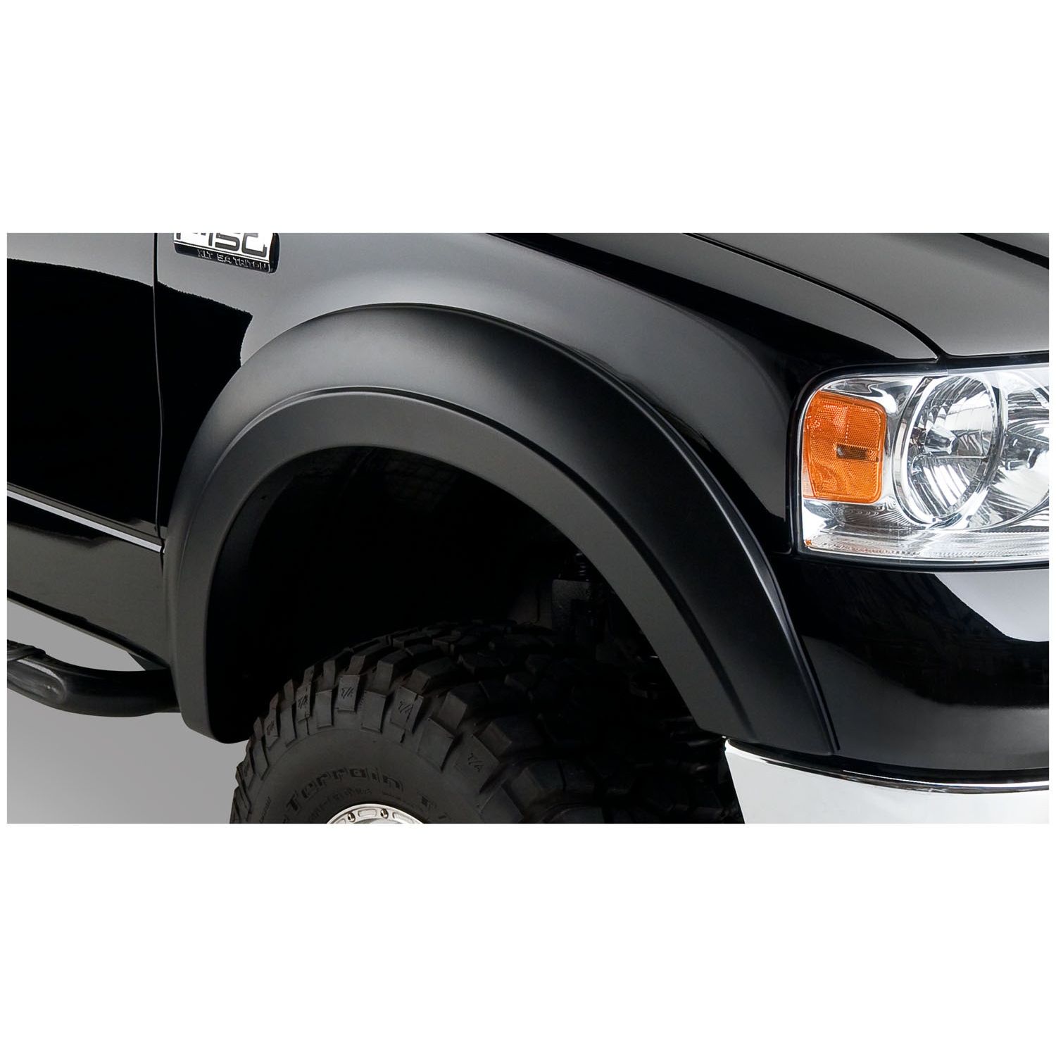 Bushwacker 20051-02 Black Extend-A-Fender Style Smooth Finish Front Fender Flares for 2004-2008 Ford F-150