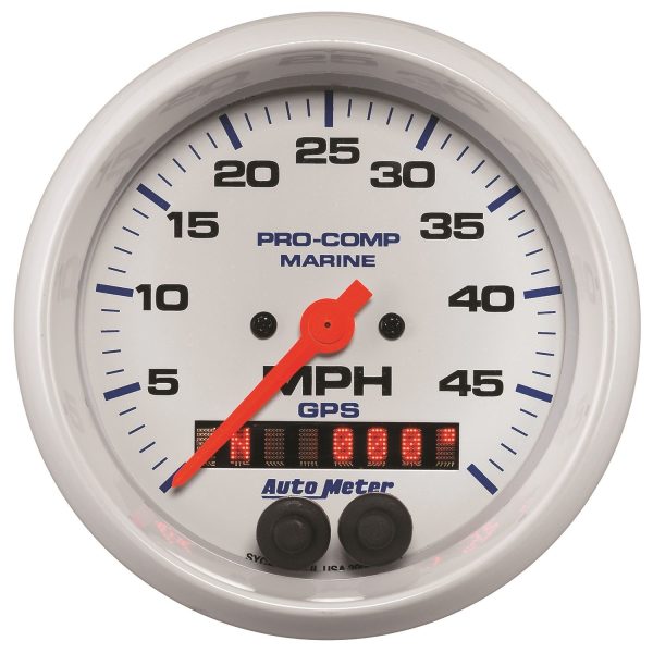 3-3/8 in. GPS SPEEDOMETER, 0-50 MPH, MARINE WHITE