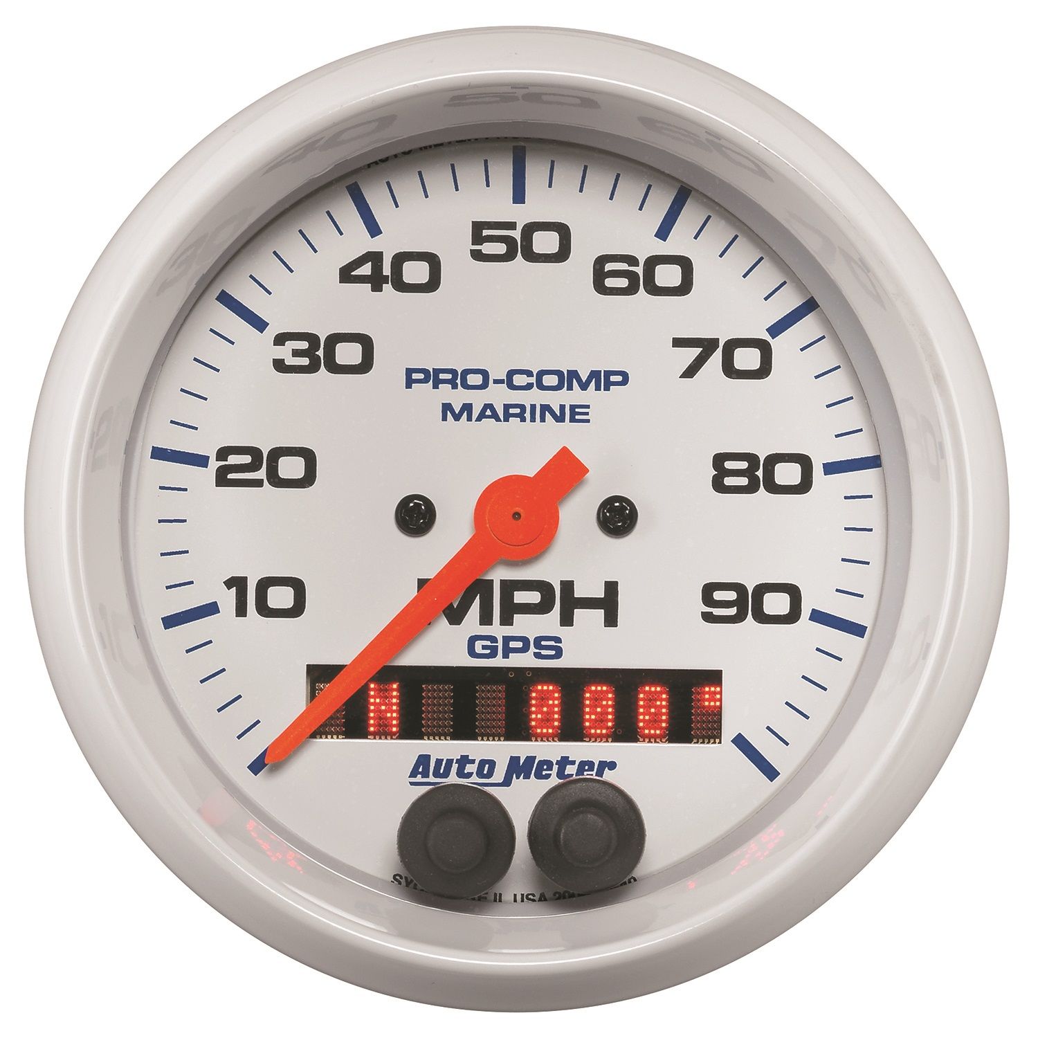 3-3/8 in. GPS SPEEDOMETER, 0-100 MPH, MARINE WHITE