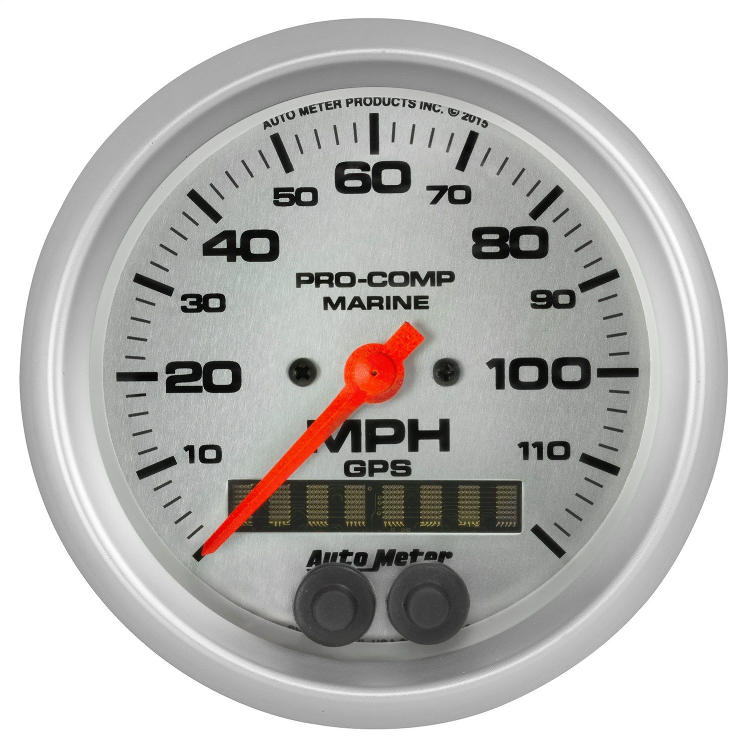 3-3/8 in. GPS SPEEDOMETER, 0-120 MPH, MARINE SILVER ULTRA-LITE