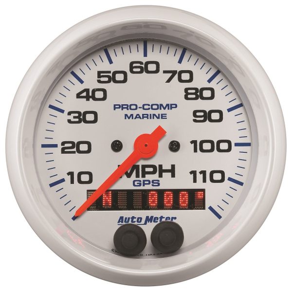 3-3/8 in. GPS SPEEDOMETER, 0-120 MPH, MARINE WHITE