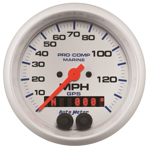 3-3/8 in. GPS SPEEDOMETER, 0-140 MPH, MARINE WHITE