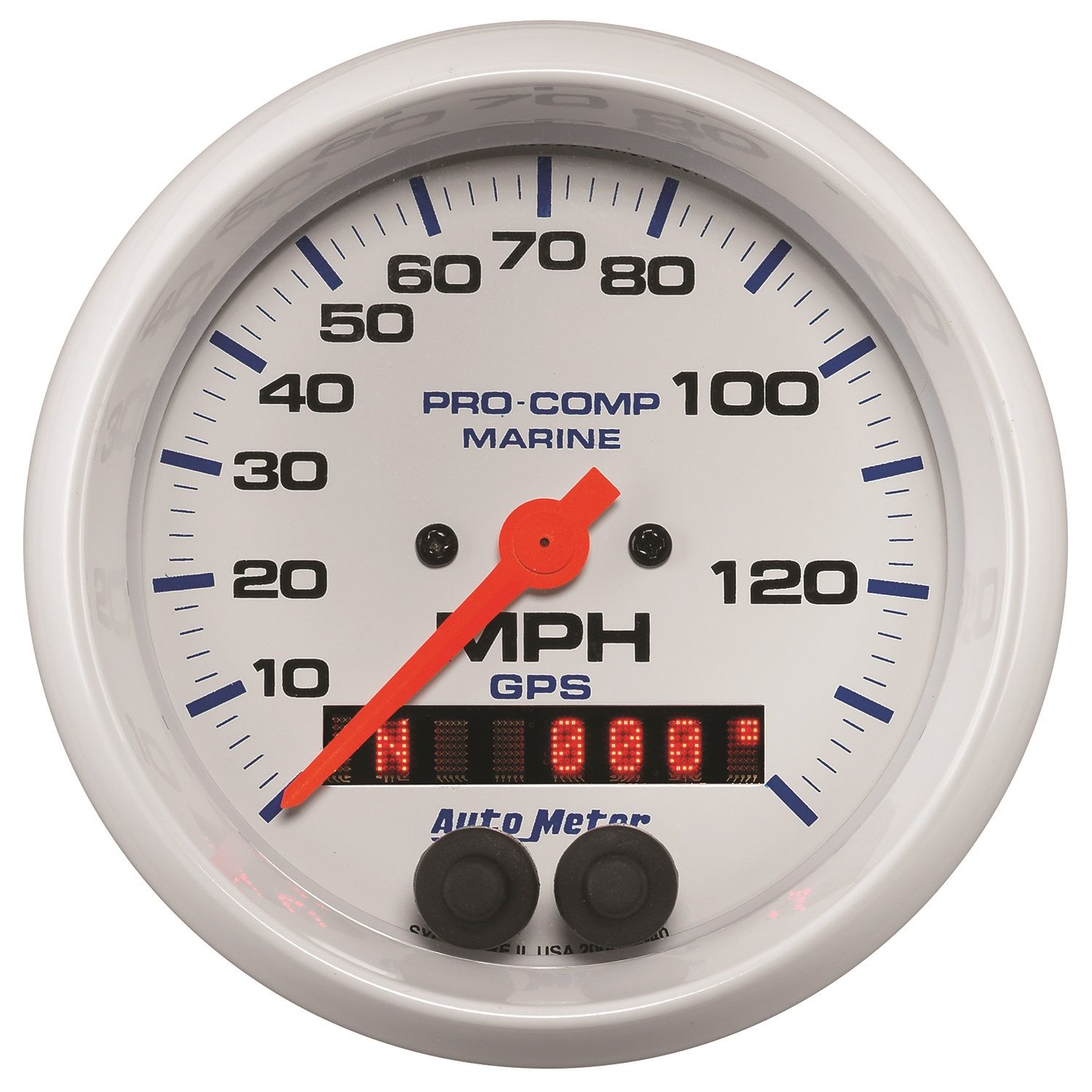 3-3/8 in. GPS SPEEDOMETER, 0-140 MPH, MARINE WHITE