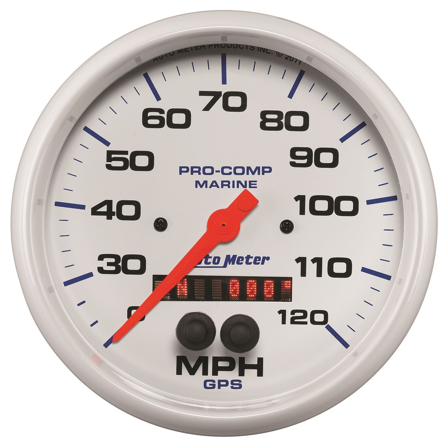 5 in. GPS SPEEDOMETER, 0-120 MPH, MARINE WHITE