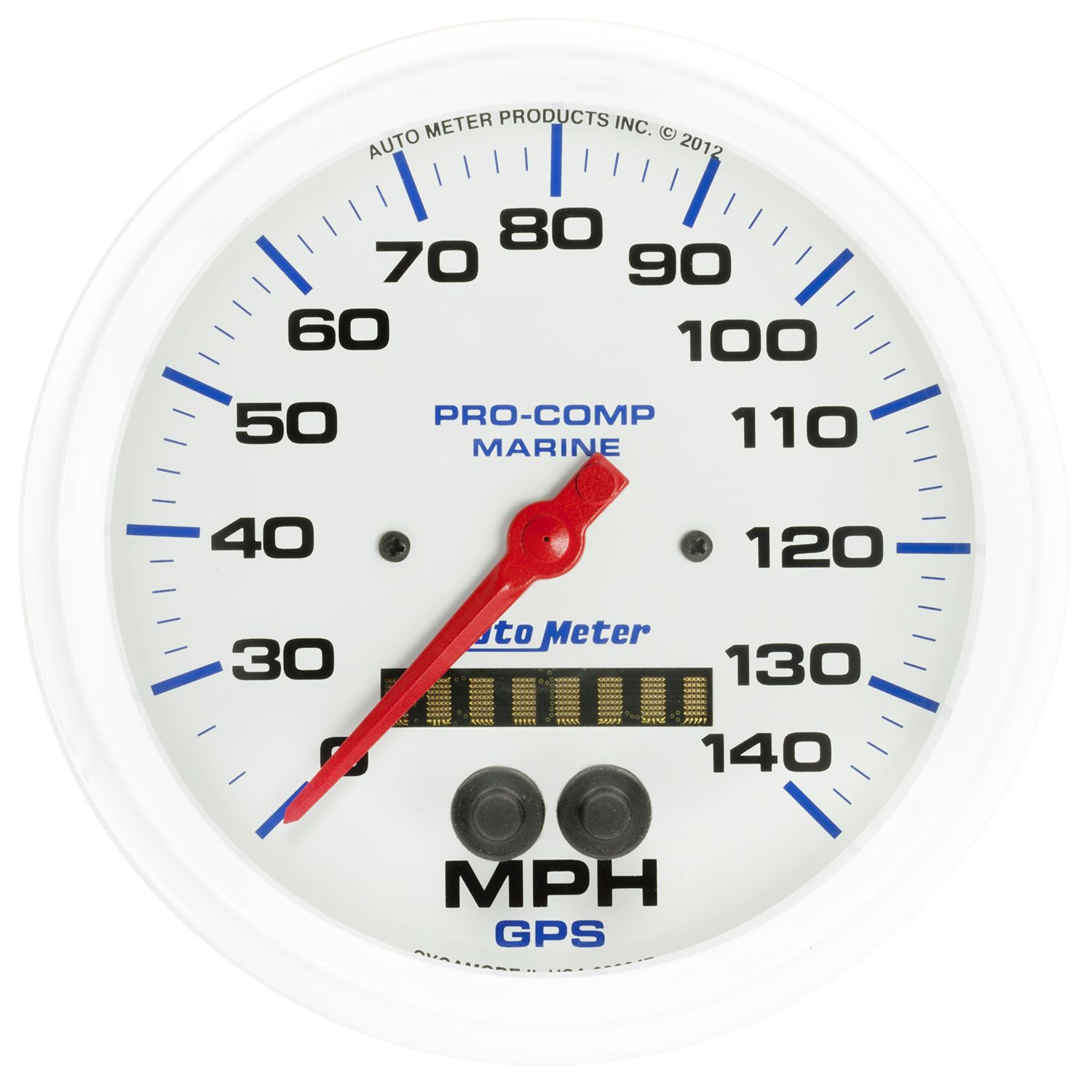 5 in. GPS SPEEDOMETER, 0-140 MPH, MARINE WHITE