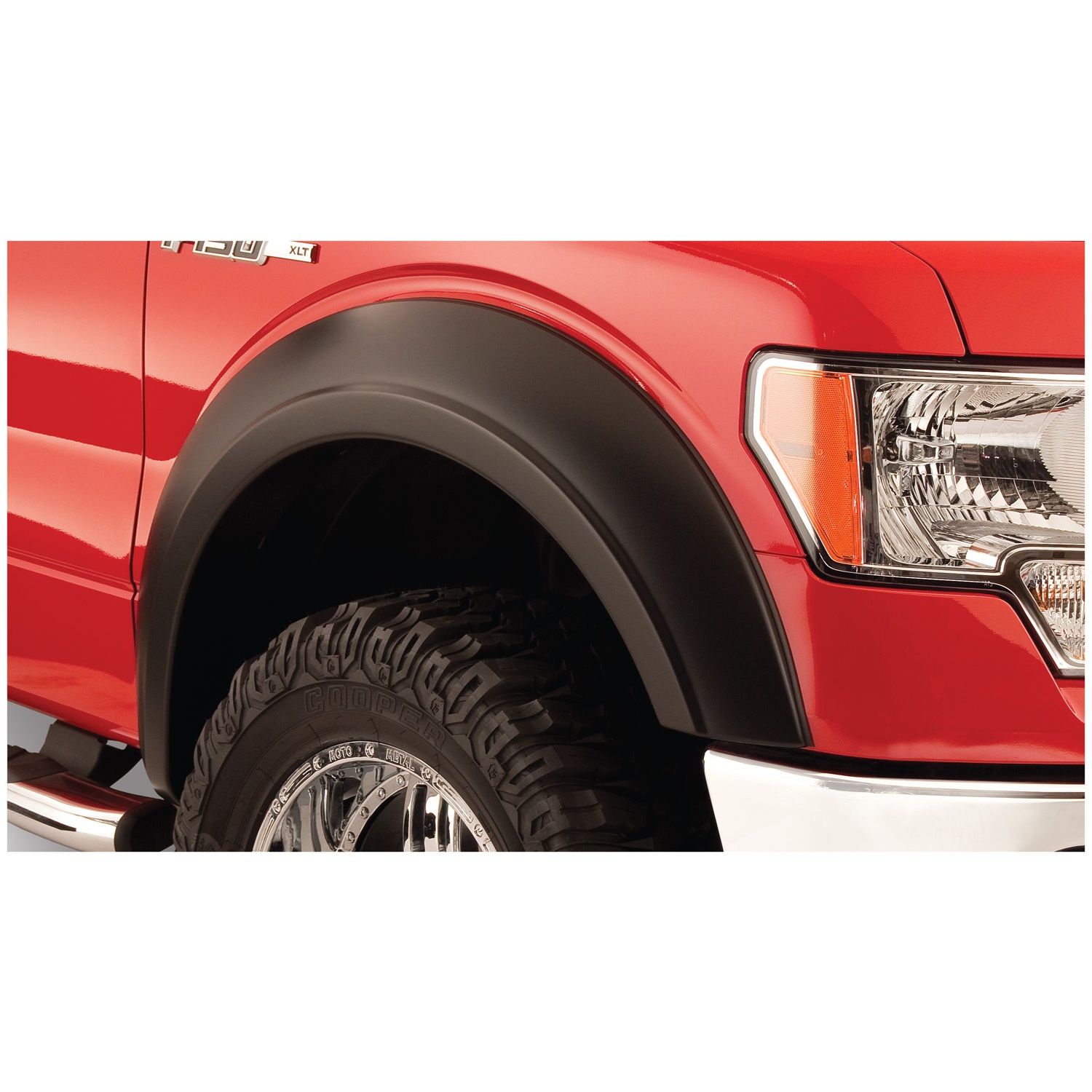 Bushwacker 20069-02 Black Extend-A-Fender Style Smooth Finish Front Fender Flares for 2009-2014 Ford F-150 (Excludes Raptor)