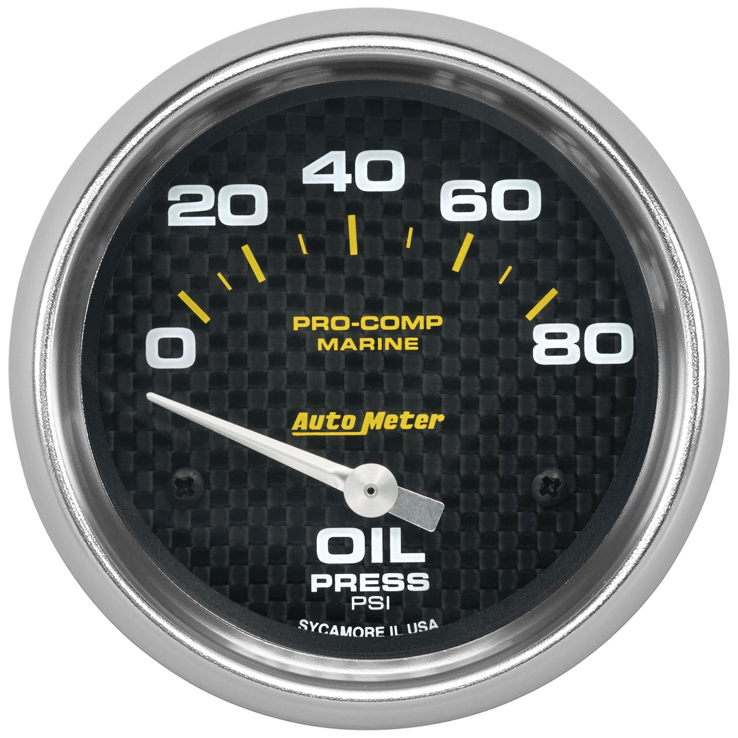 2-5/8 in. OIL PRESSURE, 0-80 PSI, MARINE CARBON FIBER