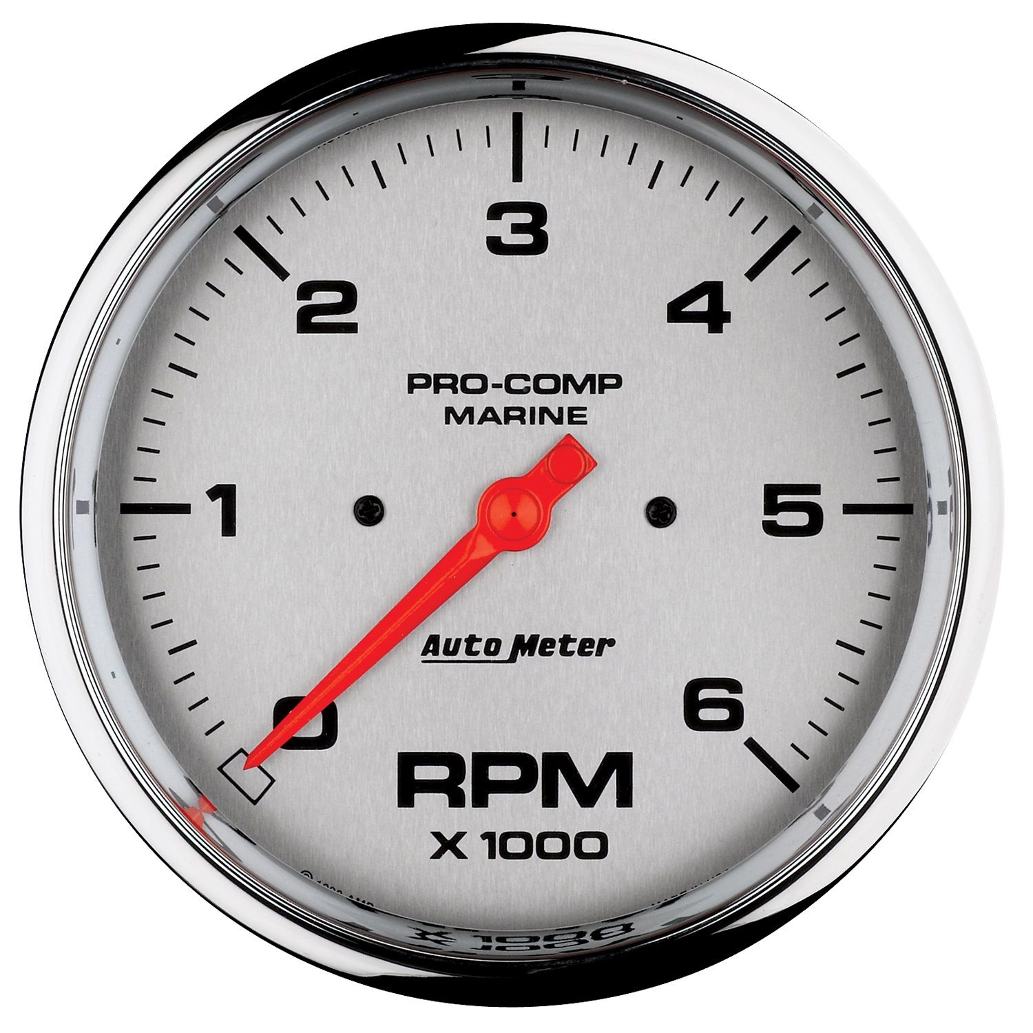 5 in. IN-DASH TACHOMETER, 0-6,000 RPM, MARINE CHROME ULTRA-LITE