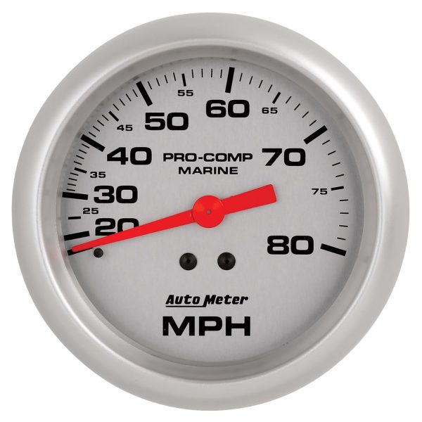 3-3/8 in. MECHANICAL SPEEDOMETER, 0-80 MPH, MARINE SILVER ULTRA-LITE