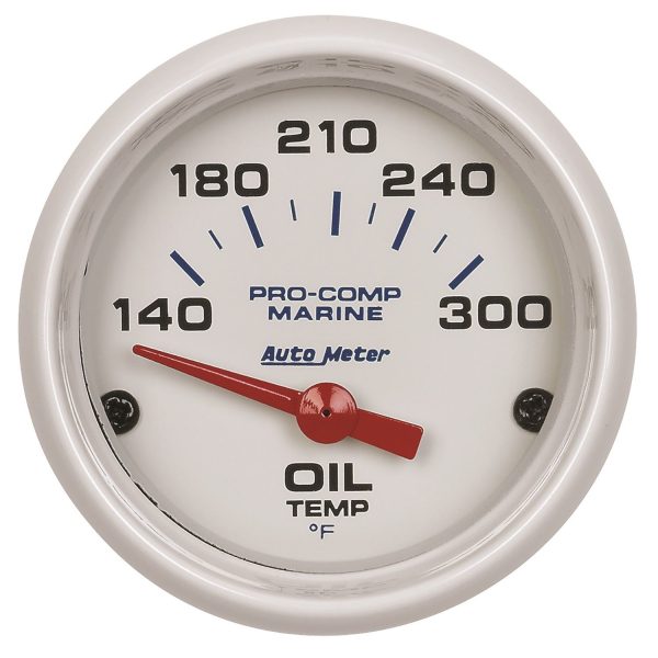 2-1/16 in. OIL TEMPERATURE, 140-340 Fahrenheit, MARINE WHITE