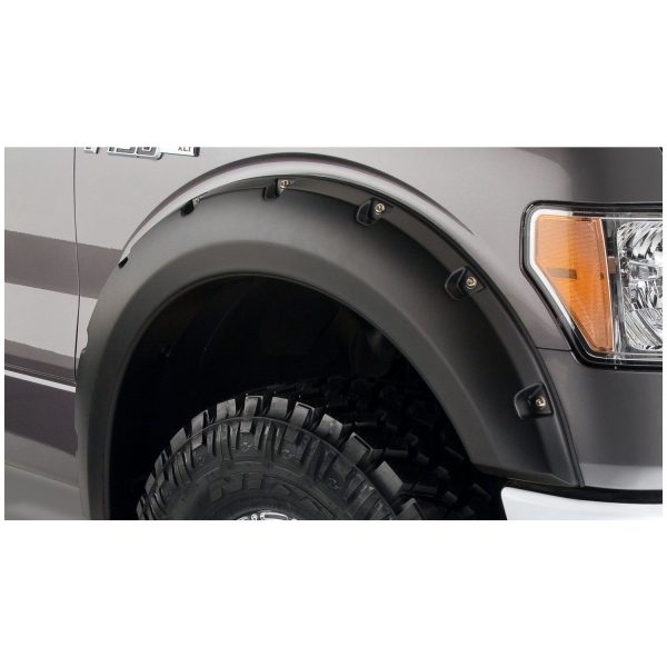 Bushwacker 20053-02 Black Pocket/Rivet Style Smooth Finish Front Fender Flares for 2004-2008 Ford F-150