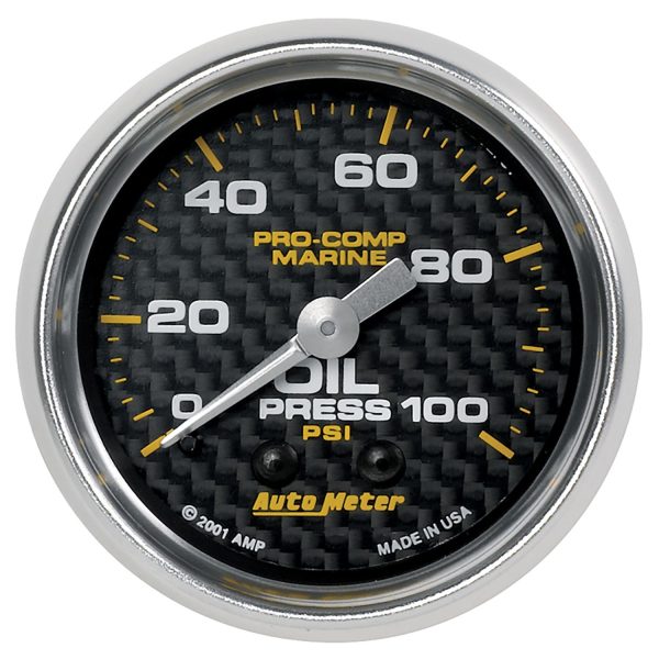 2-1/16 in. OIL PRESSURE, 0-100 PSI, MARINE CARBON FIBER