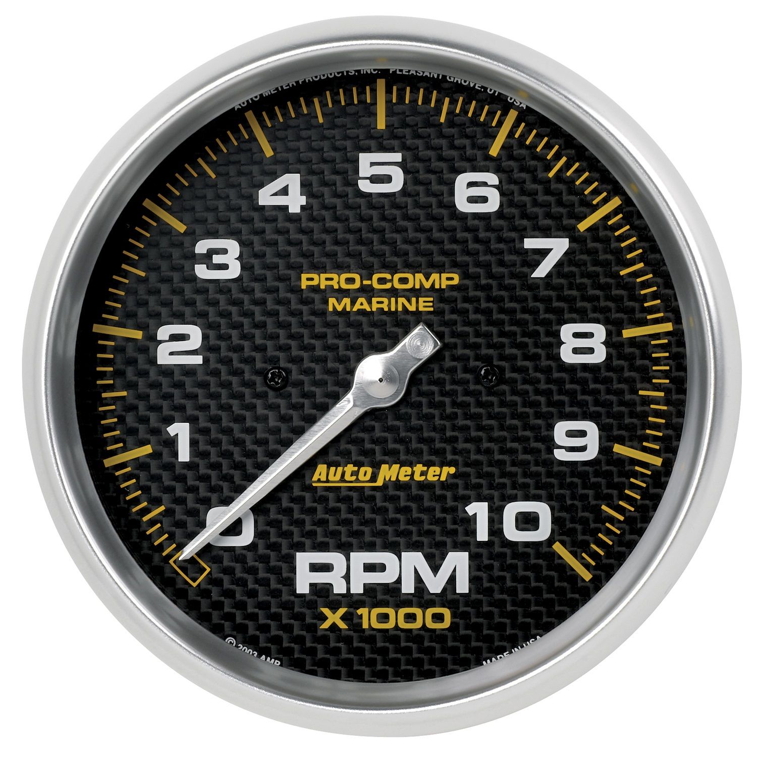 5 in. IN-DASH TACHOMETER, 0-10,000 RPM, MARINE CARBON FIBER