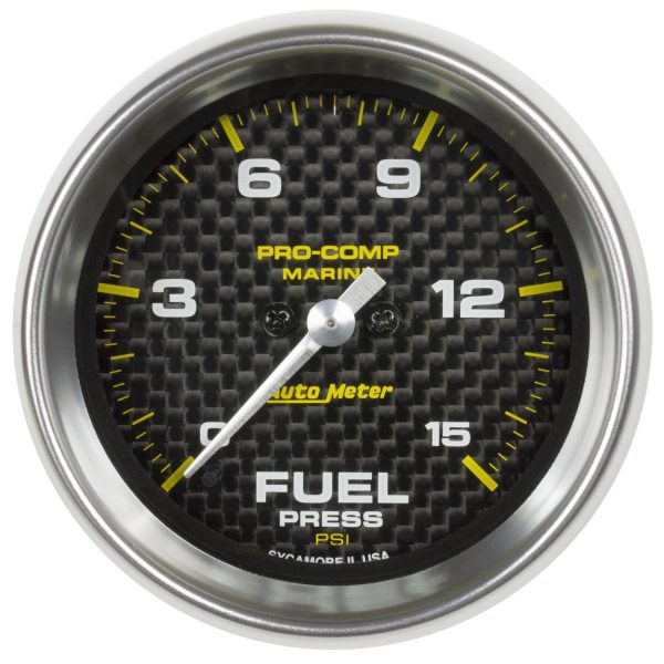 2-1/16 in. FUEL PRESSURE, 0-15 PSI, MARINE CARBON FIBER